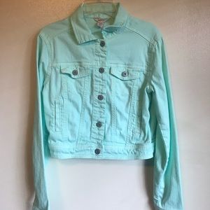 Mint Green Denim Jacket